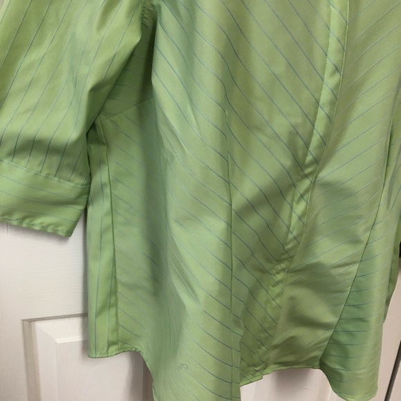 DCC women green and blue striped blouse size 1X - Picture 3 of 8
